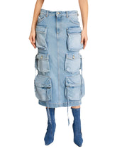 Load image into Gallery viewer, Denim Multi-Pocket Skirt
