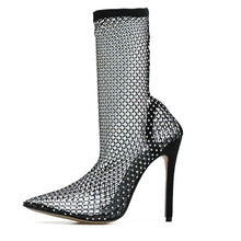 Load image into Gallery viewer, Crystal Rhinestone Mesh Sock Boots
