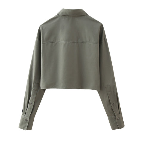 Pocket Blouse Crop Top-Modern Baby Las Vegas