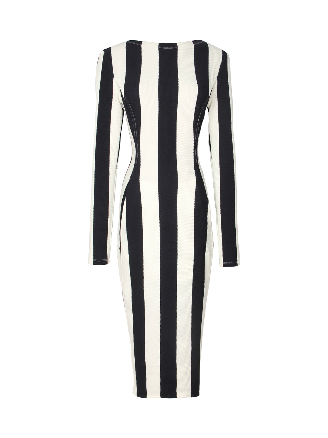 Striped Long Sleeve Midi Dress