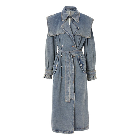 Belted Button Denim Jacket-Modern Baby Las Vegas