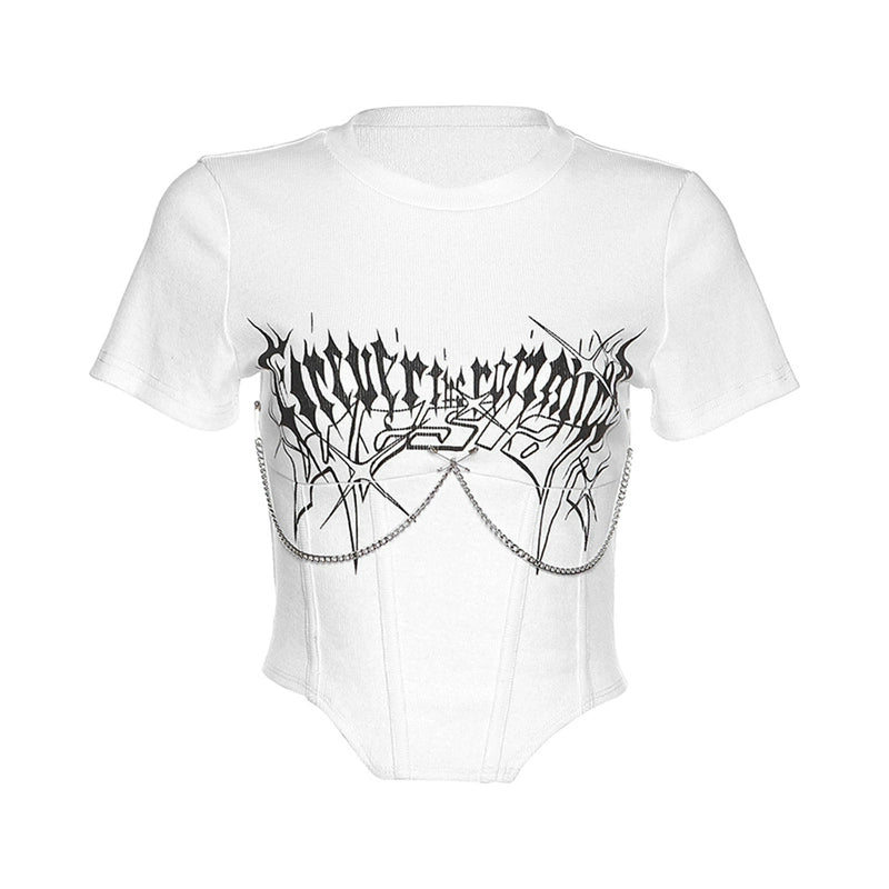 Irregular Chain Fishbone Crop Top | Modern Baby Las vegas