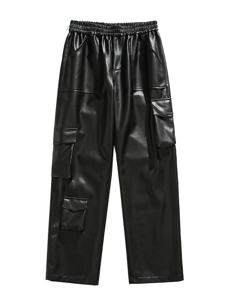Glossy Pocket Leather Pants