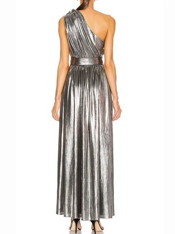 Split Long Shoulder Dress-Modern Baby Las Vegas