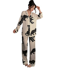 Load image into Gallery viewer, Satin Animal Print Pajama Set
