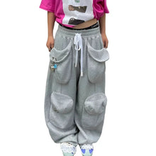 Load image into Gallery viewer, Retro Multi-Pocket Gray Sweatpants
