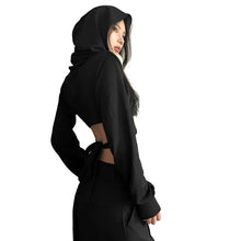 Load image into Gallery viewer, Hollow Out Hooded Wrap Top
