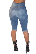 Load image into Gallery viewer, Ripped Denim Jean Shorts
