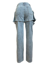 Load image into Gallery viewer, Zipper Fly Pocket Cargo Denim Jeans | Modern Baby Las Vegas
