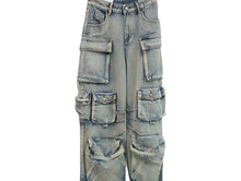 Load image into Gallery viewer, Ash Gradient Multi-Pocket Denim Jeans
