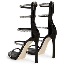 Load image into Gallery viewer, Ankle-Strap Crystal Stilettos | Modern Baby Las Vegas
