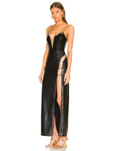 Load image into Gallery viewer, Leather Metal Chain Dress

