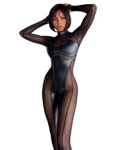 Load image into Gallery viewer, Hollow Out Patch Mesh Jumpsuit
