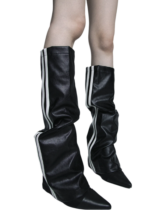 Leather Striped Leg Warmers-Modern Baby Las Vegas