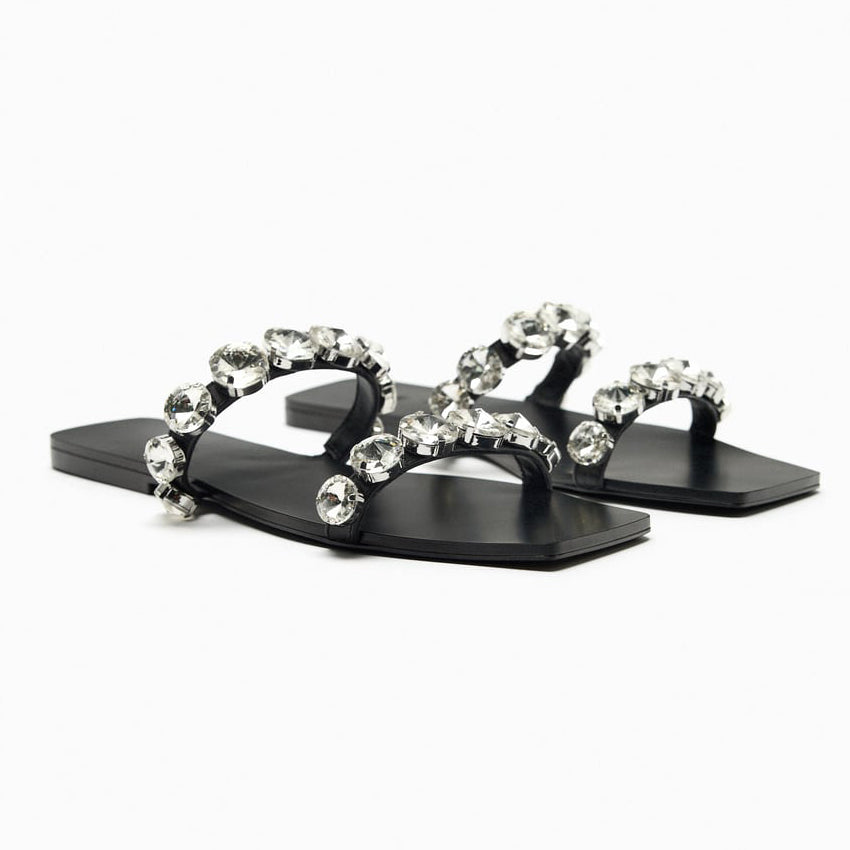 Crystal Flat Sandals