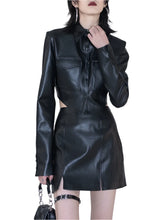 Load image into Gallery viewer, Slit Leather Skirt Set
