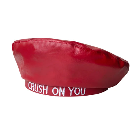 Crush On You Leather Beret Hat-Modern Baby Las Vegas
