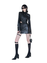 Load image into Gallery viewer, Slit Leather Skirt Set
