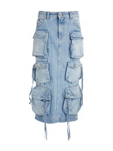 Load image into Gallery viewer, Denim Multi-Pocket Skirt
