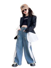 Load image into Gallery viewer, Black And White Patch Blazer Jacket-Modern Baby Las Vegas
