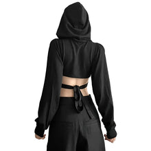 Load image into Gallery viewer, Hollow Out Hooded Wrap Top
