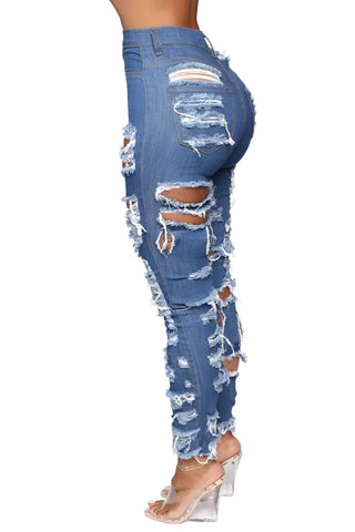 Ripped Torn Stretch Skinny Jeans-Modern Baby Las Vegas