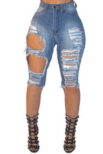 Load image into Gallery viewer, Ripped Denim Jean Shorts
