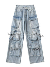 Load image into Gallery viewer, Wide Leg Denim Pocket Jeans
