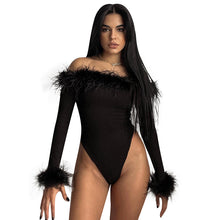 Load image into Gallery viewer, Furry Off Shoulder Bodysuit
