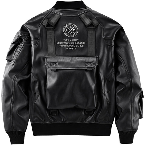 Pocket Leather Jacket-Modern Baby Las Vegas