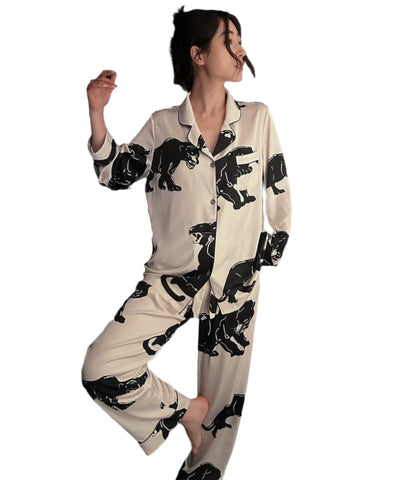 Satin Animal Print Pajama Set-Modern Baby Las Vegas