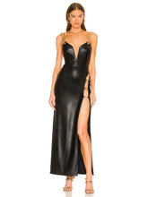 Load image into Gallery viewer, Leather Metal Chain Dress
