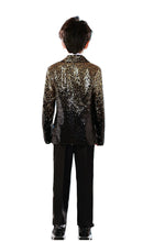 Load image into Gallery viewer, Black Gold Ombre Sequin Suit
