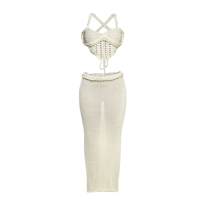 Knitted Bralette Skirt Set-Modern Baby Las Vegas