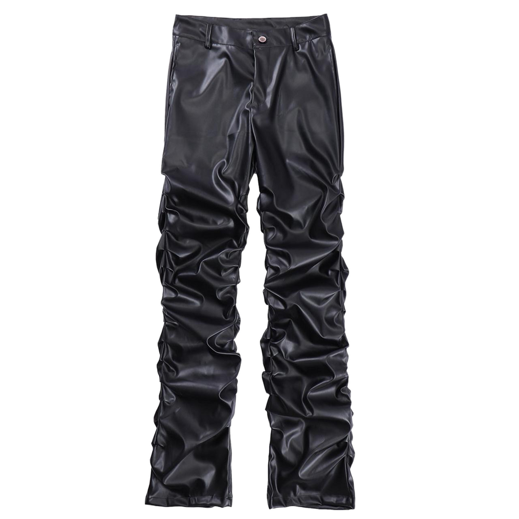 Ruched Leather Pants