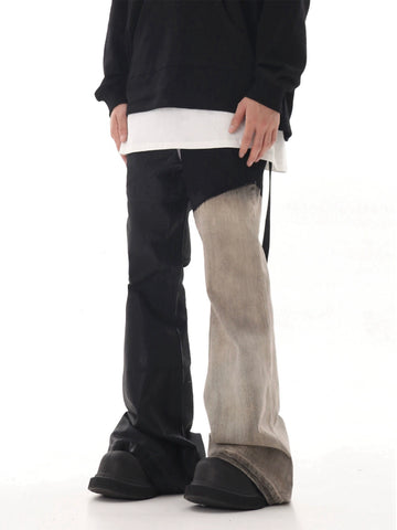 Y2K Flare Denim Patch Jeans-Modern Baby Las Vegas