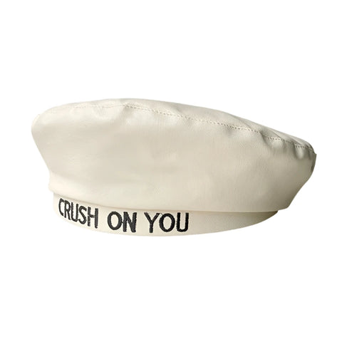 Crush On You Leather Beret Hat-Modern Baby Las Vegas