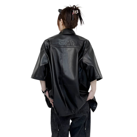 Embroidered Leather Top-Modern Baby Las Vegas