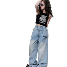 Load image into Gallery viewer, Flap Denim Wide Leg Denim Jeans
