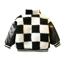 Load image into Gallery viewer, Checker Leather Patch Jacket
