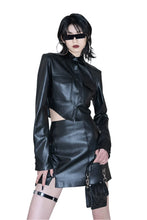 Load image into Gallery viewer, Slit Leather Skirt Set
