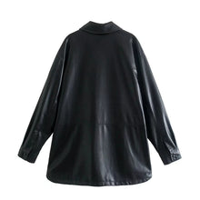 Load image into Gallery viewer, Long Sleeve Leather Pocket Top
