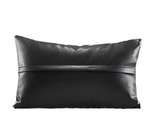 Load image into Gallery viewer, Black Woven Leather Pillow Cover
