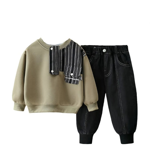 Striped Patch Pant Set-Modern Baby Las Vegas