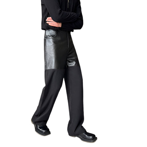 Patch Leather Pants-Modern Baby Las Vegas