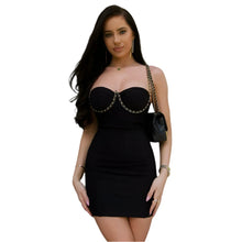 Load image into Gallery viewer, Metal Chain Bralette Dress
