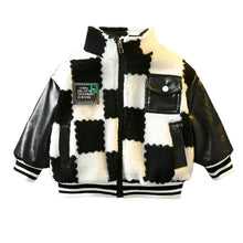 Load image into Gallery viewer, Checker Leather Patch Jacket
