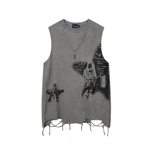 Sleeveless Rocker Print T-Shirt-Modern Baby Las Vegas