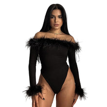 Load image into Gallery viewer, Furry Off Shoulder Bodysuit
