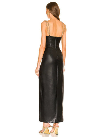 Leather Metal Chain Dress-Modern Baby Las Vegas